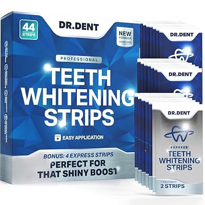 DRDENT Professional Teeth Whitening Strips - Pack of 44 Strip - 22 Treatments Kit - Safe for Enamel - Non Sensitive Teeth Whitening - Whitening Without Any Harm + Mouth Opener Included