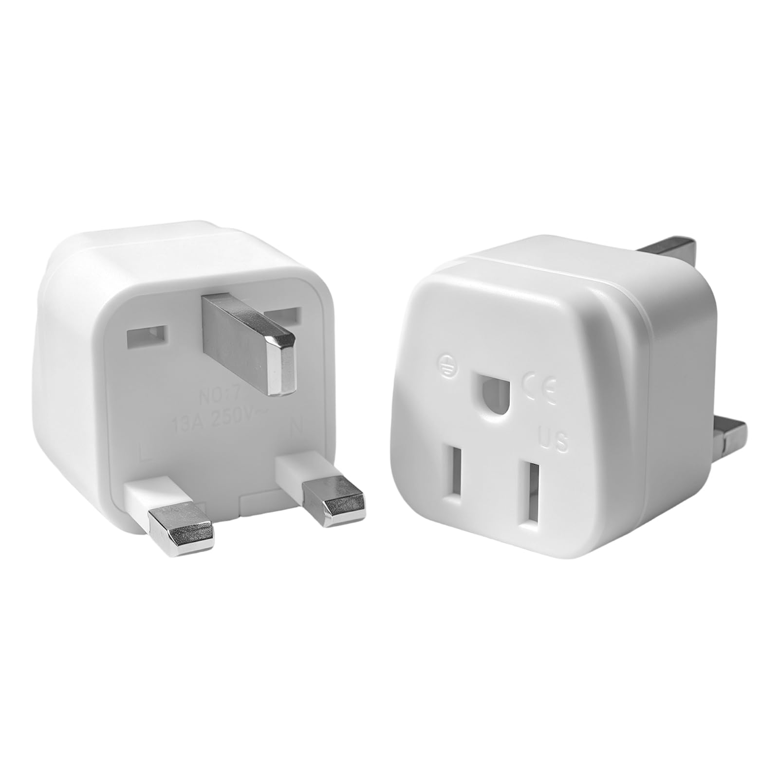 US to UK Plug Adapter, OFOAEEA 2 Pack Type G Travel Adaptor, UK Travel Plug Adapter, UK Power Adapter, Ireland Plug Adapter, for Scotland British London England Hong Kong Irish Ireland, White-image-47