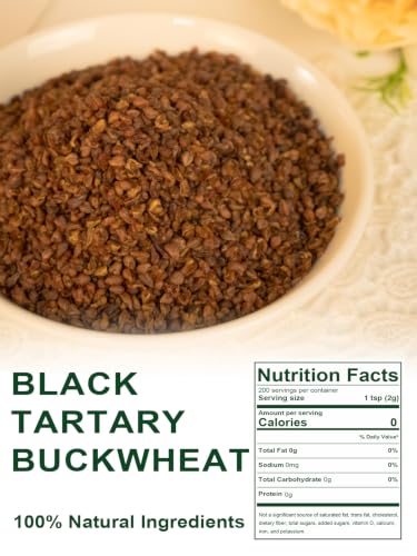 Image of TeeLux Tartary Buckwheat Tea, Roasted Buckwheat Groats, Caffeine Free, 14oz | High Mountain Roasted Buckwheat Groats, Nutty & Toasty Flavor, Loose Leaf, Sugar Free, Enjoy Hot or Iced