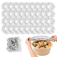 ARYIMYDP 50 Pezzi Fogli di Alluminio per Alimenti, Copertura Isolante, Pellicola Freschezza Riutilizzabile, per Conservare Ciotole, Pentole e Alimenti