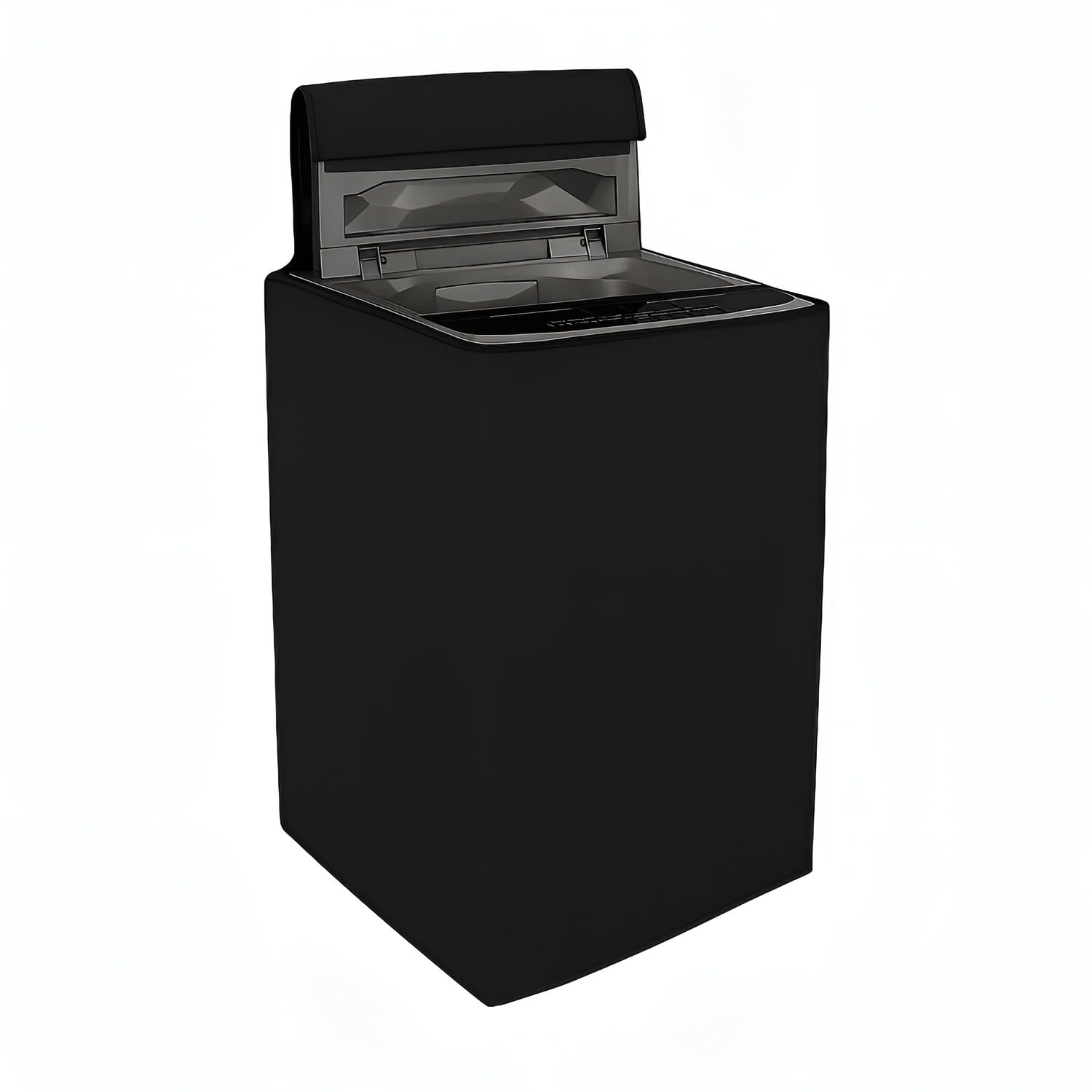DALUCI Top Load Fully Automatic Washing Machine Cover for 8 Kg, 8.5 Kg, 9 Kg, 9.5 Kg, 10 Kg | Waterproof & Dustproof Polyester Fabric Cover for Washing Machine with Zipper(Black, 63X63X93 CM)