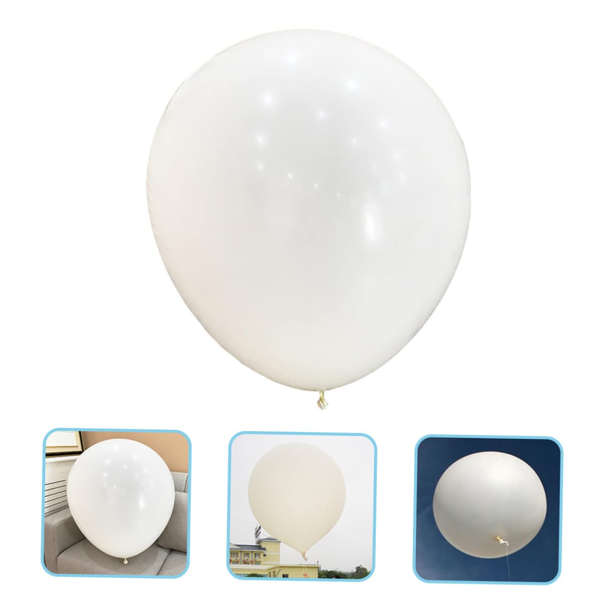 DECHOUS Großer Weißer Latexballon Riesiger Runder Party Hochzeitsballon Wetterfester Überdimensionaler Ballon für Innen Außendekoration Vielseitiger Dekoballon für Jubiläen und