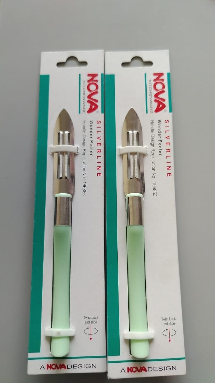 Nova Stainless Steel Kitchen Peeler | Multicolour | Wonder Peeler | Set of 2 (Green) (B0D8ZHKBLQ) Amazon Price History, Amazon Price Tracker