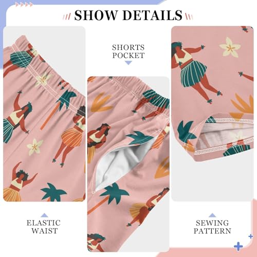 Aloha Dance Boys Long Pants Soft Trousers Elastic Waist Kids Lounge Bottoms with Pockets S-XL4