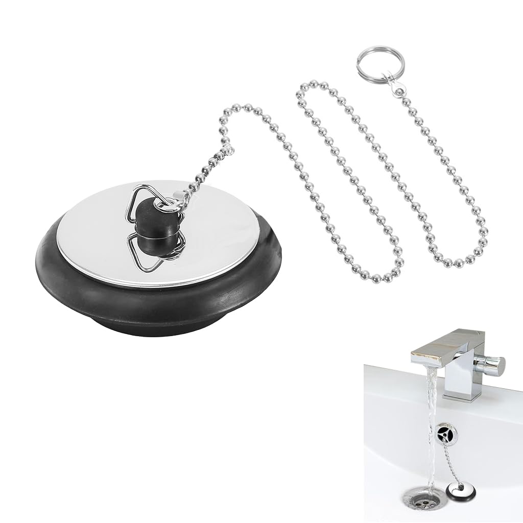 HASTHIP® Universal Rubber Bathtub Drain Stopper 40mm, Silver Sink Plug Blocker, Leak-Proof Bath Tub Drain Cover, Easy to Use, Perfect for Home Bathroom, Kitchen, Laundry, Fits Most Drains-image-15