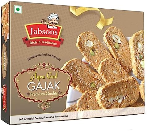 Jabsons - Agra Gud Gajak (400g) Peanut, Sesame Seed, Cashewnut, Pistachio in Jaggery