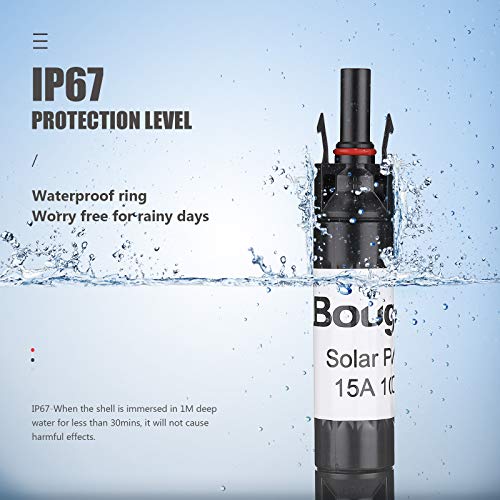 Image of BougeRV 5PCS 15A Solar Fuses Holder Inline, 5PCS PV Inline Fuse Holders 15 Amp for Solar Panel and Solar Controller, Waterproof Solar Fuse Connector, Solar Surge Protection Device