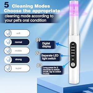 Dog Plaque Remover for Teeth,Dog Tooth Tartar Remover,5 Modes Pet Ultrasonic Tooth Cleaner, Dental Care Teeth Cleaning Kit, Teeth Cleaner for Large and Small Dogs