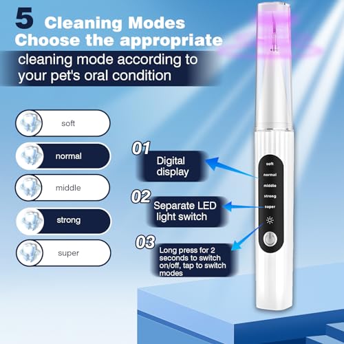 Dog Plaque Remover for Teeth,Dog Tooth Tartar Remover,5 Modes Pet Ultrasonic Tooth Cleaner, Dental Care Teeth Cleaning Kit, Teeth Cleaner for Large and Small Dogs Dog Plaque Remover for Teeth,Dog Tooth Tartar Remover,5 Modes Pet Ultrasonic Tooth Cleaner, Dental Care Teeth Cleaning Kit, Teeth Cleaner for Large and Small Dogs