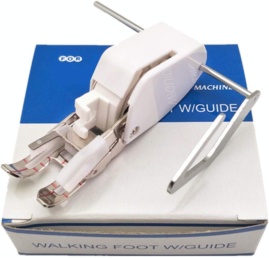 YEQIN Open Toe Walking Foot W/Guide for Quilting and Sewing - Stitch Through Multiple Layers and Match Prints - Compatible with Low-Shank Sewing Machine | Brother, Singer, Janome, Babylock & More