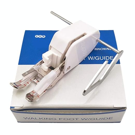 YEQIN Open Toe Walking Foot W/Guide for Quilting and Sewing - Stitch Through Multiple Layers and Match Prints - Compatible with Low-Shank Sewing Machine | Brother, Singer, Janome, Babylock & More