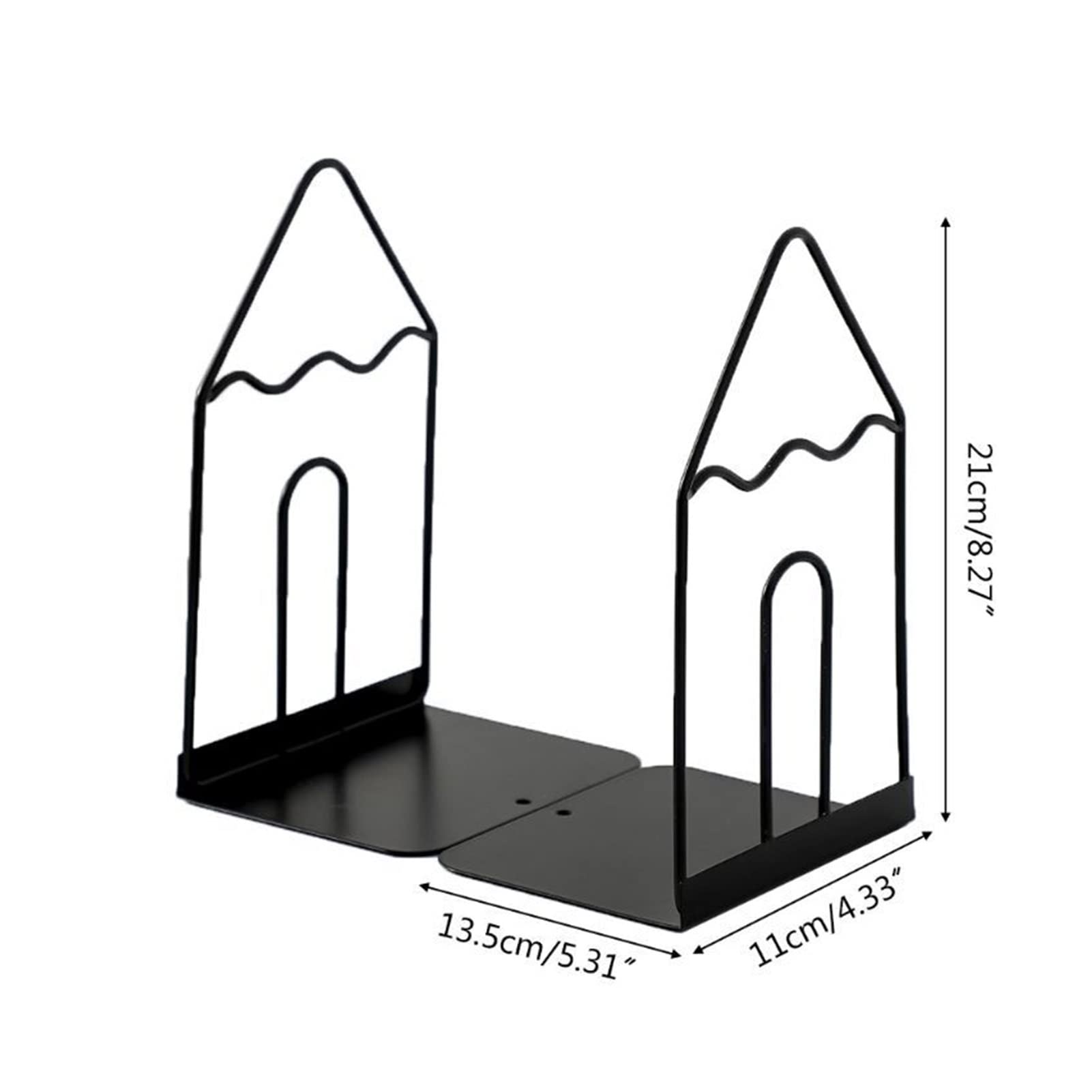 Bookends zatyczki do książek z kutego żelaza 1 para koniec wspornik półki na książki organizer czasopisma artykuły papiernicze biurowe półka(White)