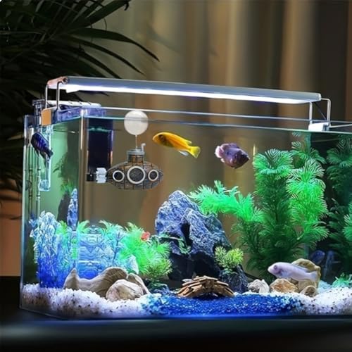 Image of JIANWEI Floating Fish Tank Decoration, Cute Retro Submarine Aquarium Decoration with Float Balls Resinous Fish Tank Accessorie Perfect for Fish and Floating Aquarium Decor(as Shown)