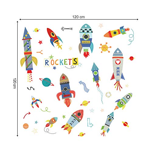 Ufengke Adesivi Murali Razzi Colorati Adesivi Muro...