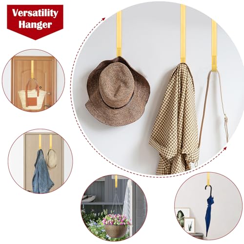 Image of Wreath Door Hanger, Adjustable Wreath Hangers for Front Door from 15 to 25 inch | Non Scratch Over the Door Hooks, 20lbs Metal Hook Perfect for Heavy Easter Halloween Christmas Wreaths Home Decorations