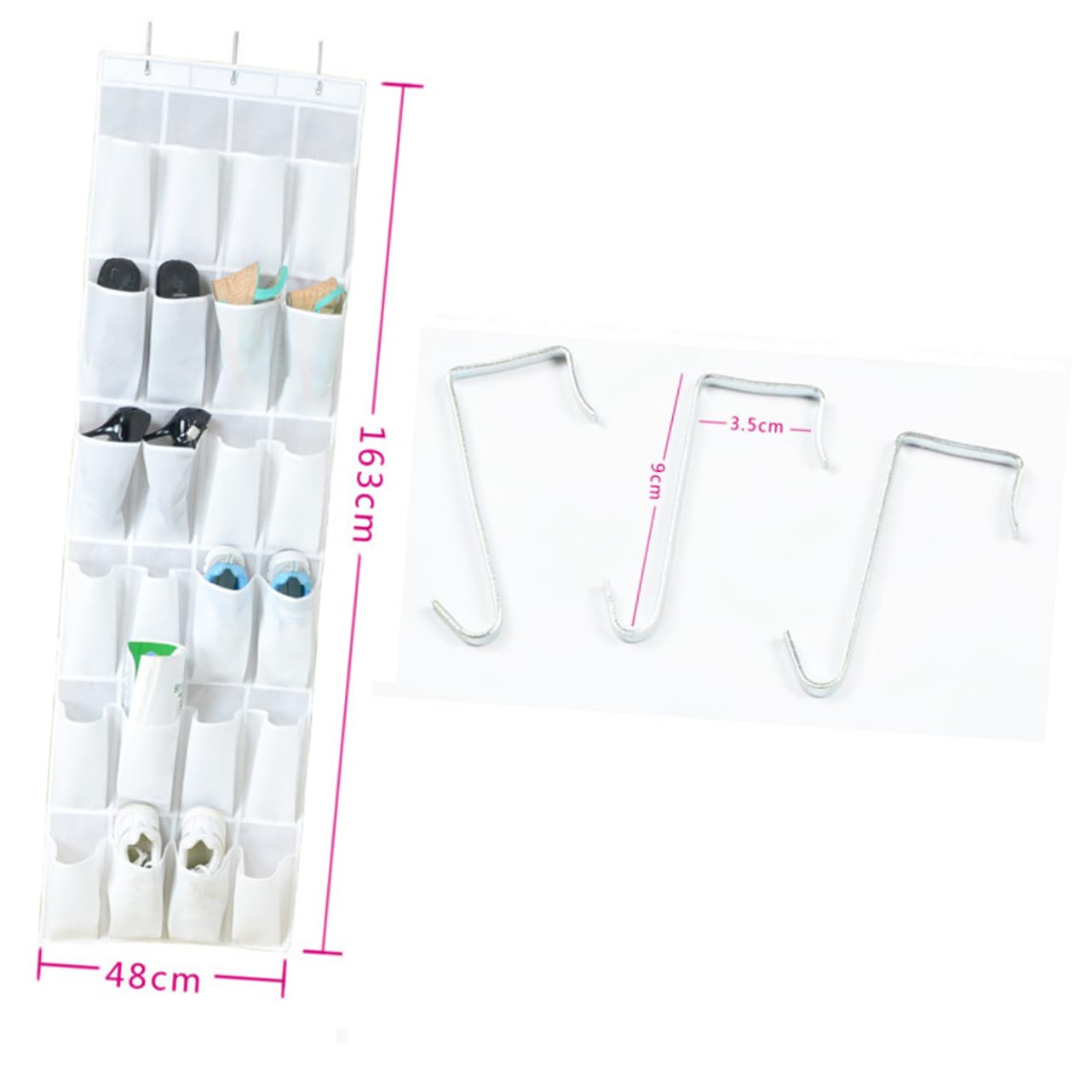 SOLUSTRE Practical Cloth Hanging Bag for Shoes and Sundries Door Organizer for Keys Phones and More White Storage for Tidy Home