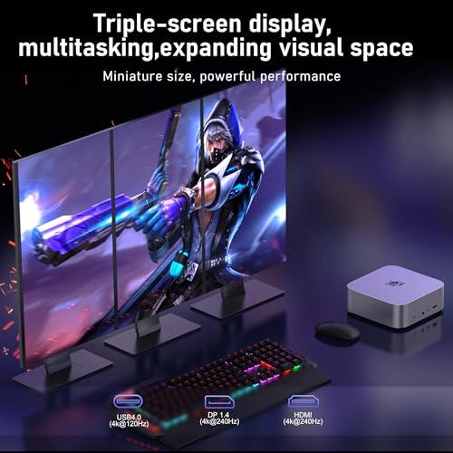 Image of Beelink SER9 PRO Mini PC, AMD Ryzen 7 H255(8C /16T, Up to 4.9GHz), 32GB LPDDR5X 1TB PCIe4.0 SSD, 4K 240Hz Triple Display /USB4.0 /WiFi6 /BT5.2 /2.5G LAN /Win 11 Pro, Home /Office Mini Computer