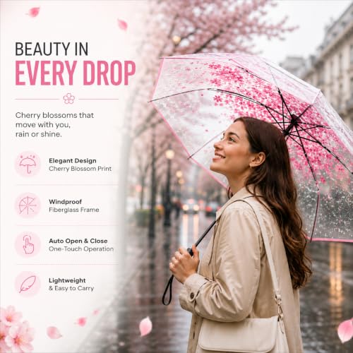 Image of VOGARD Windproof Travel Umbrella, Compact Auto Folding Umbrella for Rain & Sun, Strong Frame Lightweight Portable Umbrella for Men & Women