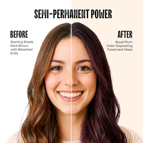 Image of Overtone Semi Permanent Hair Color Conditioner, Cherry Chestnut, 8 oz, Nourishing, Damage-Free, Color Depositing Mask for All Hair Types with Shea Butter & Coconut Oil, Vegan & Cruelty-Free