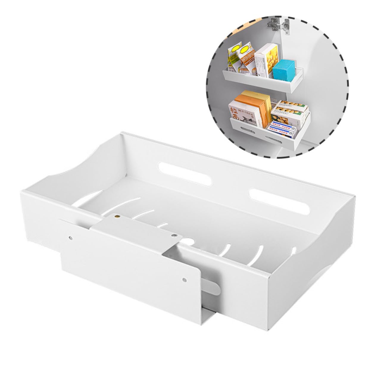Alipis Scaffale Portaoggetti in Acciaio Inossidabile - Cassetto Scorrevole per Cucina Organizer Espandibile per Mobiletto Sottolavello Facile da Usare