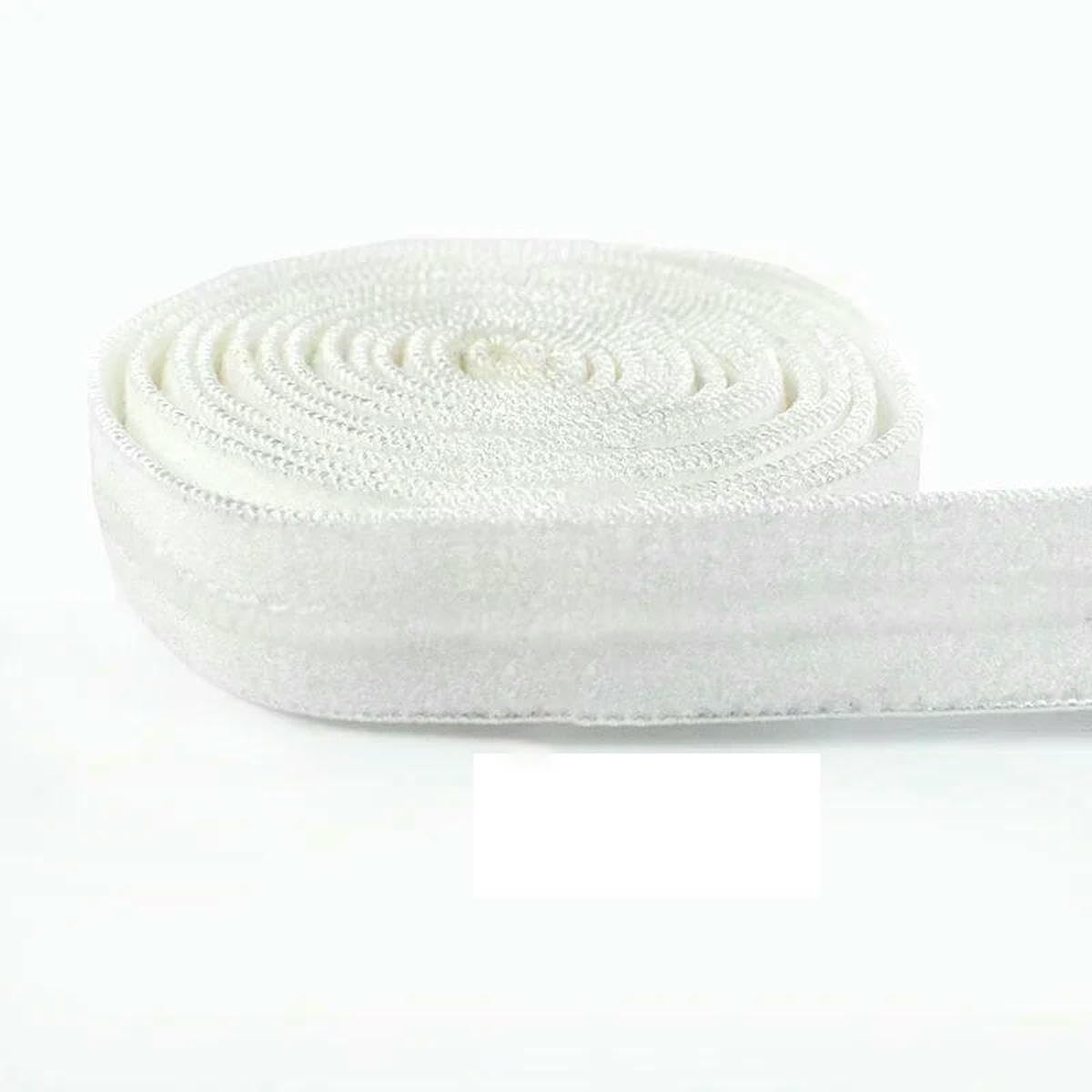 Elastyczna taśma do szycia, Antypoślizgowe silikonowe opaski elastyczne do szycia DIY Multicolor 10-50mm 2/5M(EB014-White-15mm,2Meters)