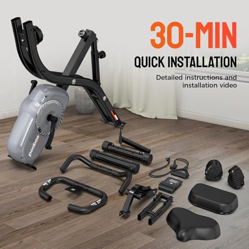 Folding Exercise Bike Magnetic Resistance,8-Level Resistance Adjustment, 330LB Capacity 5-in-1 Stationary Bike, Enhanced Comfort Design Ideal for the Entire Family - Image 6