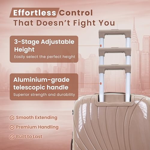 Image of AMERICAN TRAVELLER New York Bag | Spinner Trolley Luggage | Durable Hard Shell , TSA Type Lock , Spinner Trolley Luggage, 360 Disc Spinner Wheels