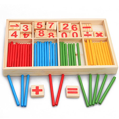 Mathematical Toy, Pre-School Wooden Mathematical Intelligence Stick Early Learning Counting Toy