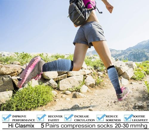 Graduated Compression Socks for Women&Men 20-30mmhg Knee High Socks Travel Hiking Running Stocking3