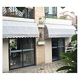 PFCDZDU Auvent De Patio Pliable, Extérieur Imperméable Polyester Auvent Parasol Voile D'ombrage, Convient À Plate-Forme Porche, Pliable Support Galvanisé (Couleur : White, Taille : 110X80X80CM)