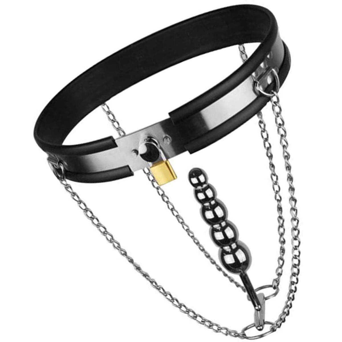 AAKOMA Cintura di castità in acciaio inossidabile Dispositivo di castità femminile con plug anale Bondage regolabile con serratura Set di giocattoli sexy