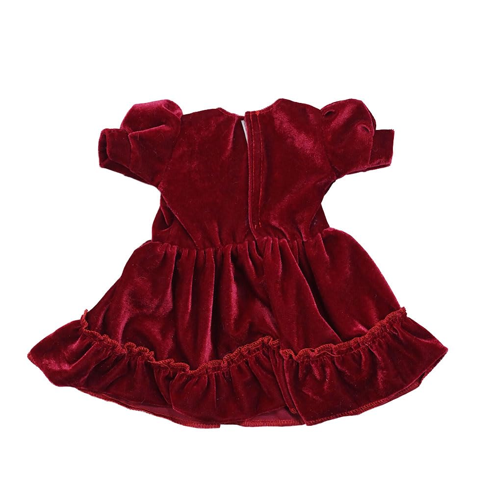 NIXNUT Doll Clothes Long Vintage Dress with Bow Princess Clothing for American Girl Doll 18-inch, Red, free size - Image 3
