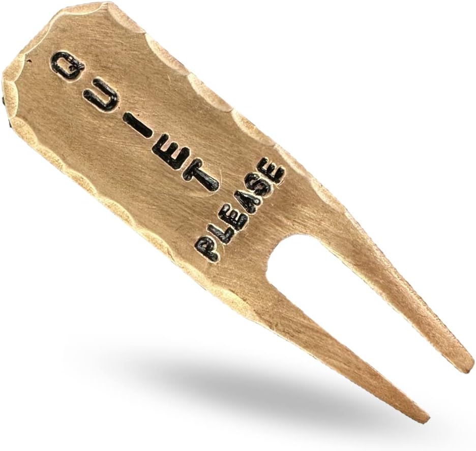 Quiet Please Hand Stamped Forged Copper Golf Divot Tool by Sunfish