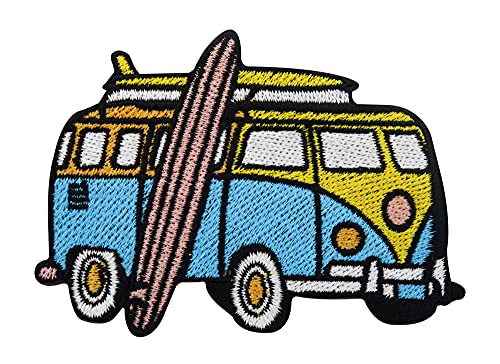 Hippie Bus mit Surfbrettern Patch zum Aufbügeln | Surf Patches, Auto Bügelbild, Peace Love Flicken, Aufnäher Finally Home
