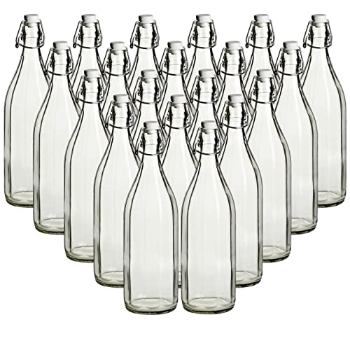gouveo Lot de 48 bouteilles en verre 40 ml Dorica avec bouchon à vis doré - mini bouteille 0,04 l à remplir - bouteilles en verre pour liqueur, huile ou pour travaux gouveo Lot de 48 bouteilles en verre 40 ml Dorica avec bouchon à vis doré - mini bouteille 0,04 l à remplir - bouteilles en verre pour liqueur, huile ou pour travaux