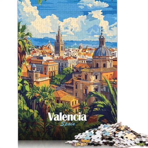Rompecabezas de 500 Piezas con el Paisaje Urbano de Valencia para Adultos, Rompecabezas de Madera, Juegos educativos, decoración del hogar, 52 x 38 cm