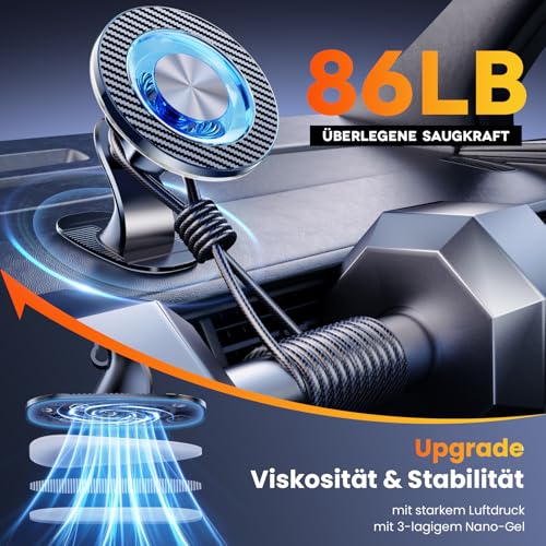 Coneclat Handyhalterung Auto Magnet für Magsafe Autohalterung【2026 Upgrade 22X N55 Magnet】 Handy Halterung Auto【360° Drehbar】 Magnetische Auto Handyhalter Lüftung für iPhone 17 16 15 14 Innentürgriffe