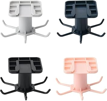 4 Packs Under Shelf Rotate Hooks with Seamless Adhesive Base 360 Rotating Cabinet Storage Hook 6 Claws Multi-Purpose Hooks Wall-Mounted Utensils Hanger for Home Kitchen Bathroom 4 Colors