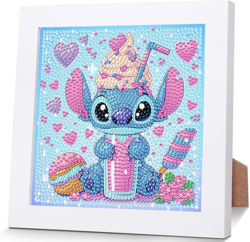 SHINWHEN Peinture diamant 5D pour enfants avec cadre - Bricolage - Peinture par numéros - Décoration d'intérieur - Cadeau pour enfants à partir de 6 ans