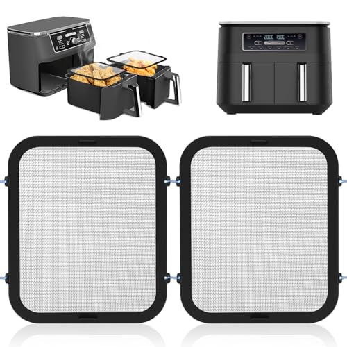 2 Stück Edelstahl Spritzschutz Heißluftfritteuse Zubehör für Ninja Foodi Max Dual Zone AF400EU and AF451EU, Airfryer Zub...