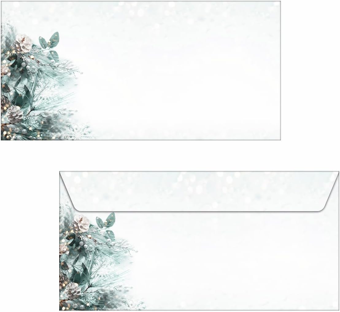 SIGEL DU424 Christmas envelopes "Eucalyptus magic", gummed, DL, 50 pcs.