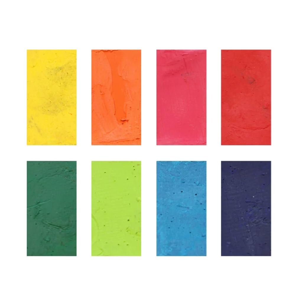 ttnmrc Montessori Natural Beeswax Block Crayons, 8 Vibrant Color Toddler Drawing Brick Sticks, Palm-Grip Easy Hold Art Supplies