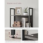 VASAGLE 5-Tier Bookshelf, Book Shelf, Industrial Bookcase, with Steel Frame, for Living Room, Home Office, Bedroom, 9.4 x 24.4 x 65 Inches, Charcoal Gray and Black ULLS025B04 - Image 5