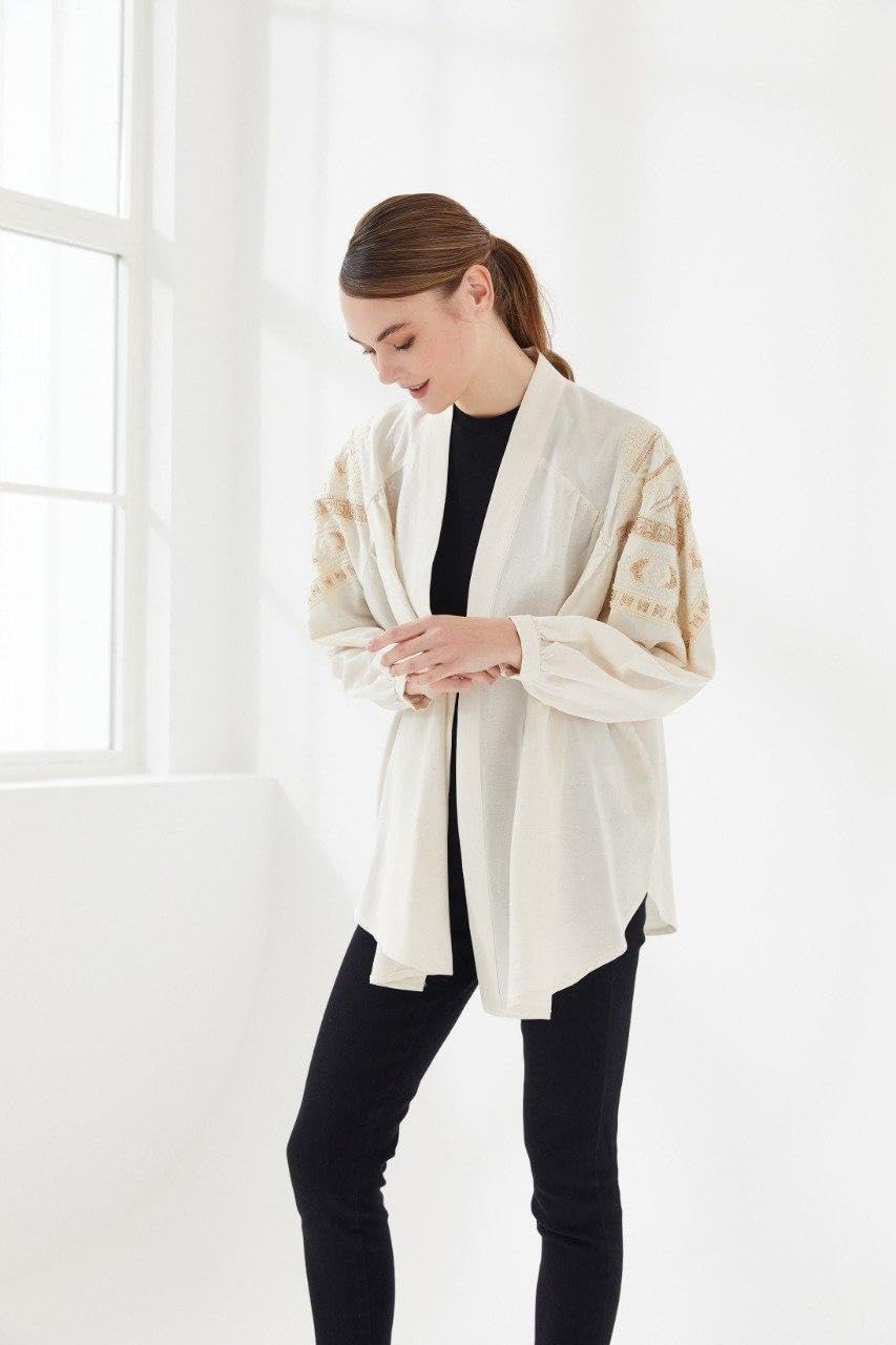 dadali Damenbluse im Boho-Stil (Oversize) | Bestickte, knopflose Tunika | 100% Baumwolle | Einheitsgröße