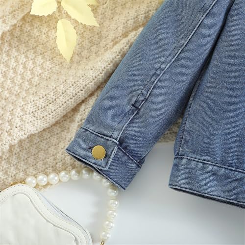 Kids Girls Long Sleeve Pants Denim Outfits Button Down Lapel Jacket Flare Pant Youth Girls Sweatsuits Cute Clothes3