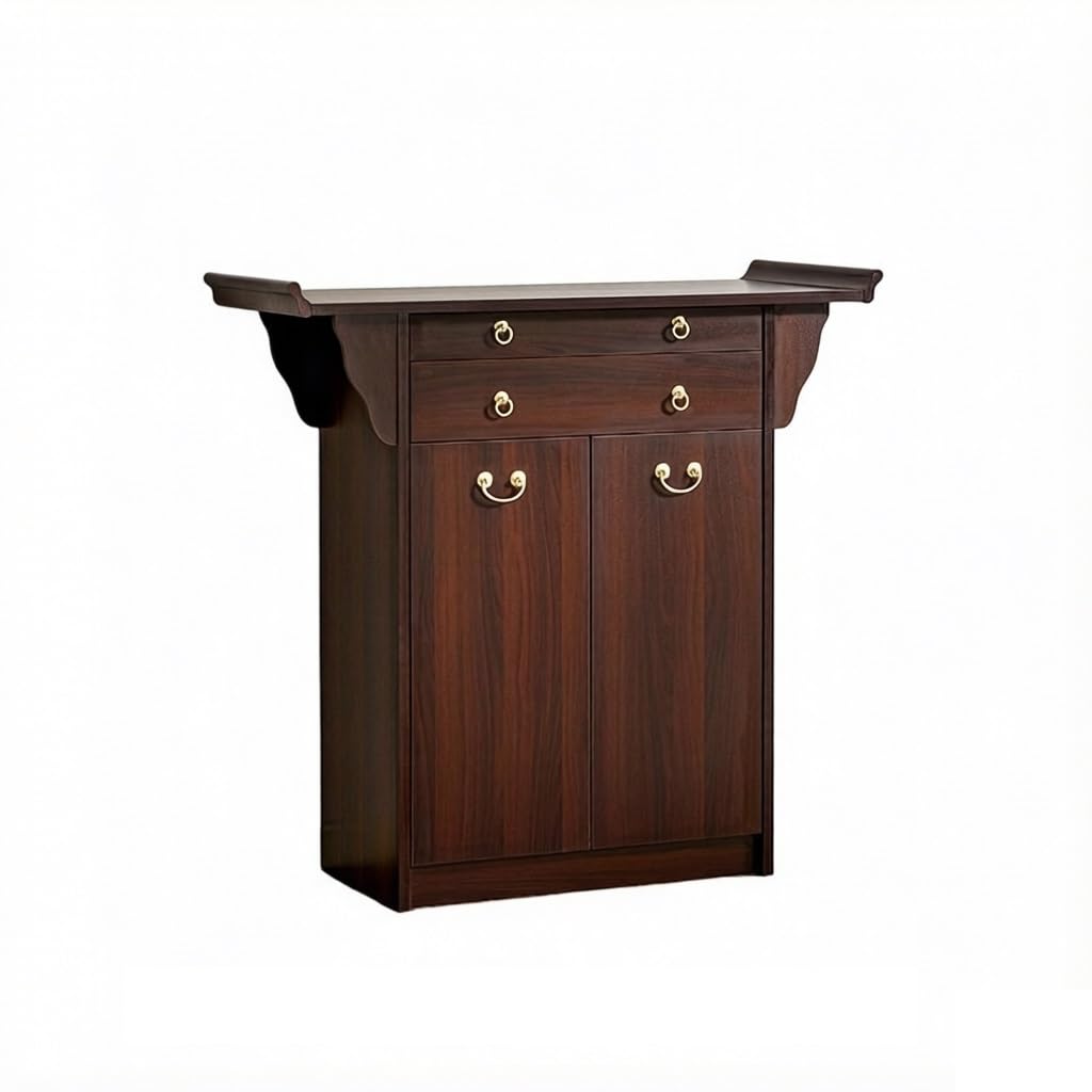 ZENY896V Mandir Solid Wood Console Table Zen Altar Cabinet shrine altar