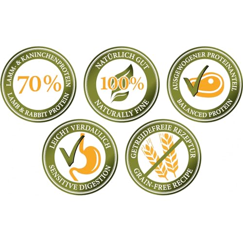 Bellfor Heide-Schmaus Trockenfutter mit Weidelamm und Wildkaninchenfleisch 7,5 kg - Getreidefrei Hoher Anteil an Omega-3-Fettsäuren, Reich an natürlichen Vitaminen