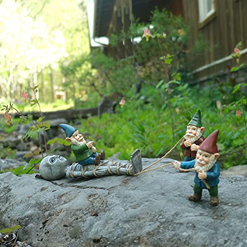 Bella Haus Design The Great Alien Gnome Massacre Garden Statue – 15” Polyresin Outdoor Décor – Alien With Gnomes For Patio, Porch, Fence, Garden #TOP2