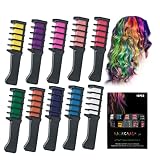 MOKILY 10 Pcs Hair Chalk Comb Pens-New Hair Chalk Comb Temporary Bright Washable Hair Color Dye-Gift