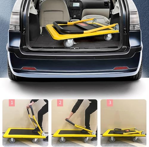 Carrito de empuje pequeño plegable de acero de 440 LB para librería y comercio 4